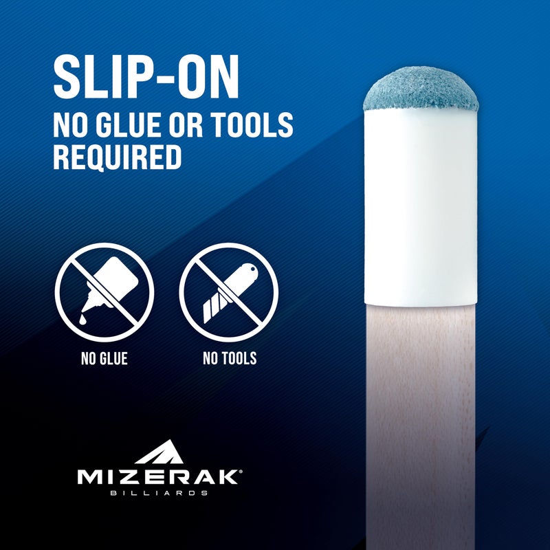 Mizerak Slip-On Cue Tips â€“ 12mm & 13mm Pool Cue Tip Replacements â€“ Universal Fit, No Glue Needed â€“ Instant Fix for Worn Tips - Image 3